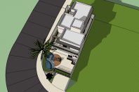 projeto arquitetura planta casa sobrado 03 andares garagem subsolo terreno aclive esquina 10×25 condomínio porto real