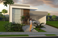 projeto casa térrea fachada moderna pergolado reto arquiteto condomínio real park sumaré