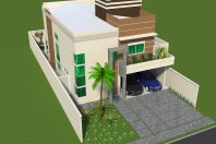 Projeto Casa Sobrado Planta 2 pavimentos em terreno de 250m2 plano de 10×25 arquiteto em Limeira