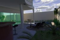 projeto planta casa sobrado fachada moderna terreno 10×25 condomínio vale oliveiras limeira telhado embutido