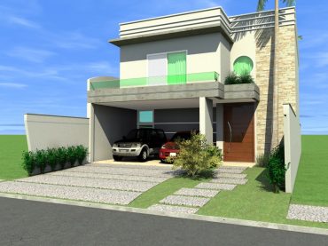 projeto 170m2 sobrado fachada moderna reta telhado embutido condomínio roland limeira sp terreno 10×25 arquiteta limeira vidro grande fundo com vista lazer