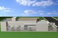 projeto planta casa térrea 150 metros terreno 8×20 telhado embutido muro moderno arquiteto limeira