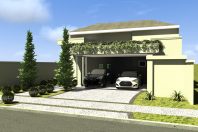 projeto planta casa térrea 160m2 terreno plano condomínio 10×25 fachada clássica telhado shingle arquiteto valinhos centervile formato L