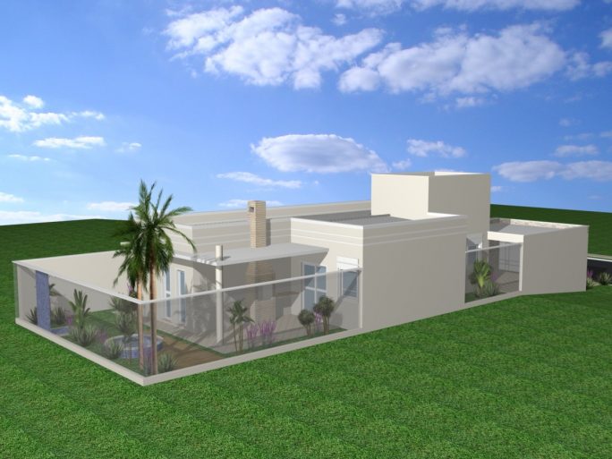 projeto reforma casa térrea terreno 10 frente por 25 10x25 construção 03 suites 180m2 lazer gourmet fachada moderna arquiteto Cordeirópolis