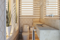 projeto decoração design interiores estilo classico padrao americano em apartamento no Guarujá praia pitangueiras banheiro casal suite master banheira imersão vista para o mar