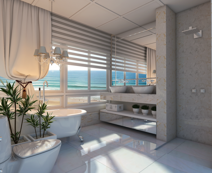 projeto design interior banheiro apartamento praia pitangueiras guaruja