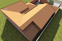 projeto reforma casa u telhado aparente telha cerâmica madeira