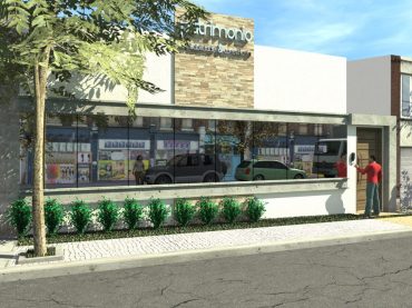 projeto reforma fachada escritório contabilidade arquitetura modernista limeira pele vidro arquiteta