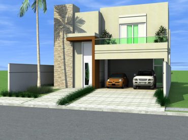 projeto sobrado casa condomínio portão terreno plano 12 por 25 fachada reta quadrada caixote 240 metros arquiteto limeira