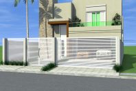 projeto sobrado casa condomínio portão terreno plano 12 por 25 fachada reta quadrada caixote 240 metros arquiteto limeira