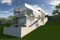 projeto casa moderna sobrado terreno declive 9×30 cotia