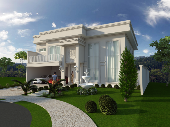 projeto construção casa sobrado alto padrão arquitetura neoclássica luxuosa swiss park campinas