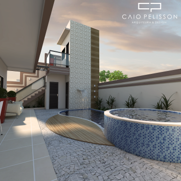 projeto edicula fundos moderna 2 andares 2 pavimentos sobradado piscina