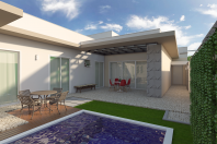 projeto planta casa térrea fachada moderna terreno 12×25 condomínio damha limeira 160 metros