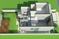 projeto casa sobrado moderno terreno 12×25 construcao 200 m2 fachada reta