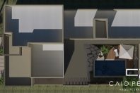 projeto casa terrea fachada moderna reta terreno 11×28 condominio lazer integrado