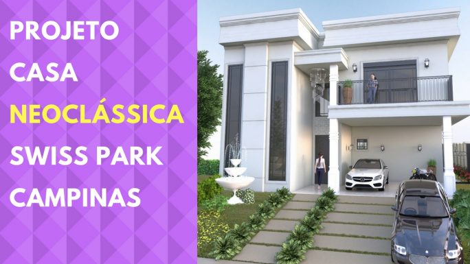 projeto casa sobrado mezanino fachada arquitetura neoclássica swiss park campinas