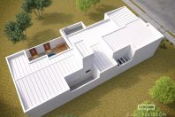 projeto casa térrea 180 metros fachada moderna condomínio terras sao bento fachada reta