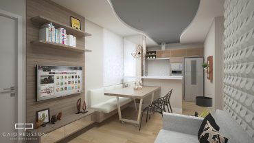 Apartamento Compacto MRV sala integrada cozinha Campinas Cachoeira das Pedras