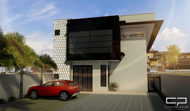 Projeto Arquitetura Corporativa 2 pavimentos Empresa Tecnologia fachada Moderna