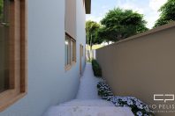 projeto casa sobrado moderno 12×30 terreno desnivel condominio flora milano modernista