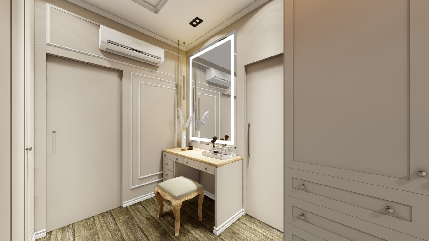 Closet Branco Simples e Elegante com Decoração Clássica