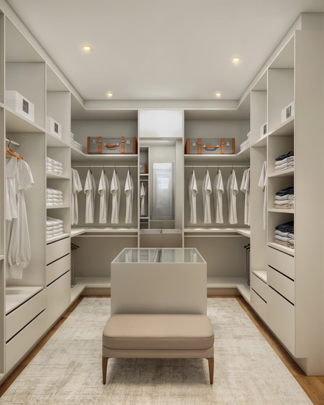 Closet com Espelho e Armário Branco