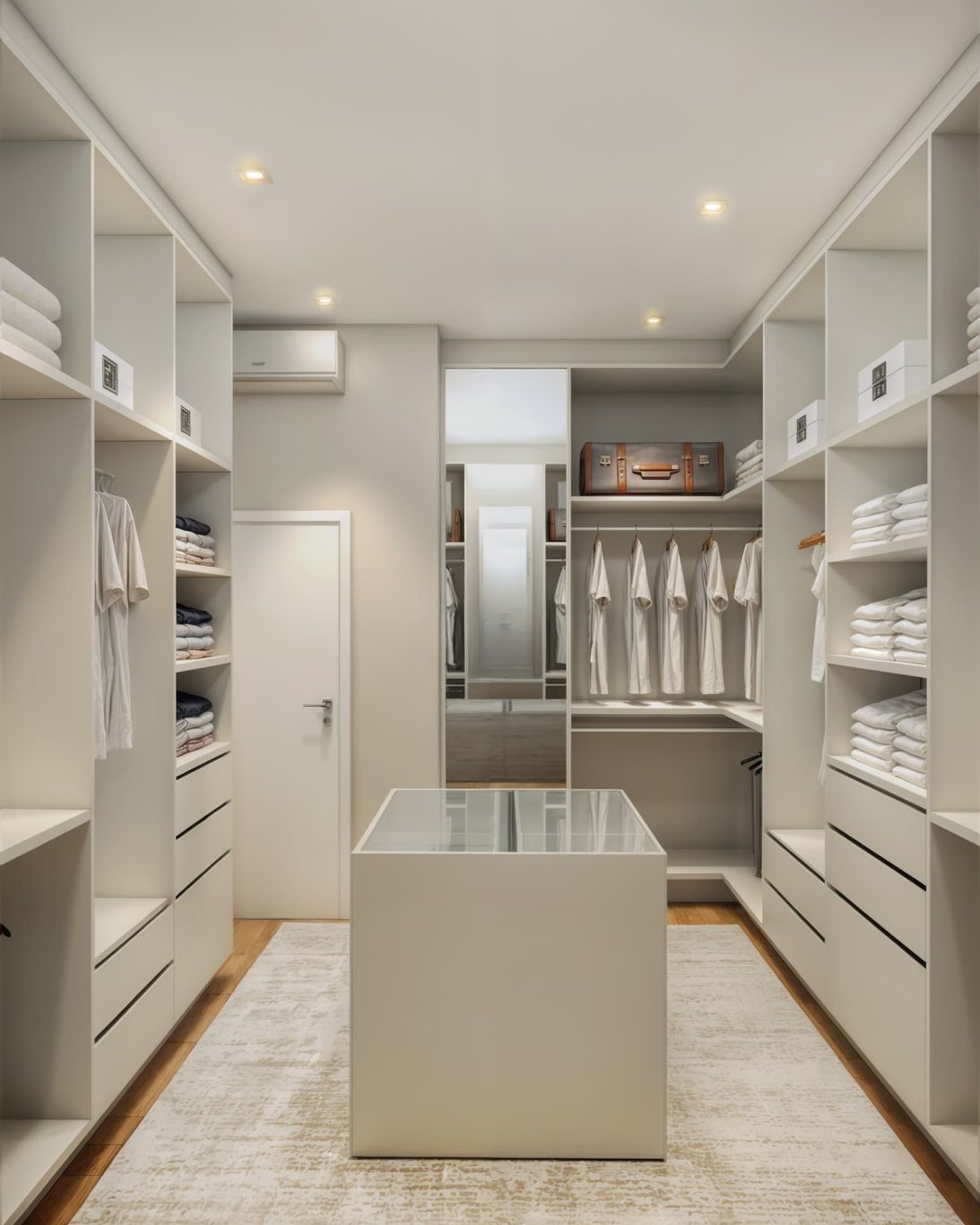 Closet com Espelho e Armário Branco