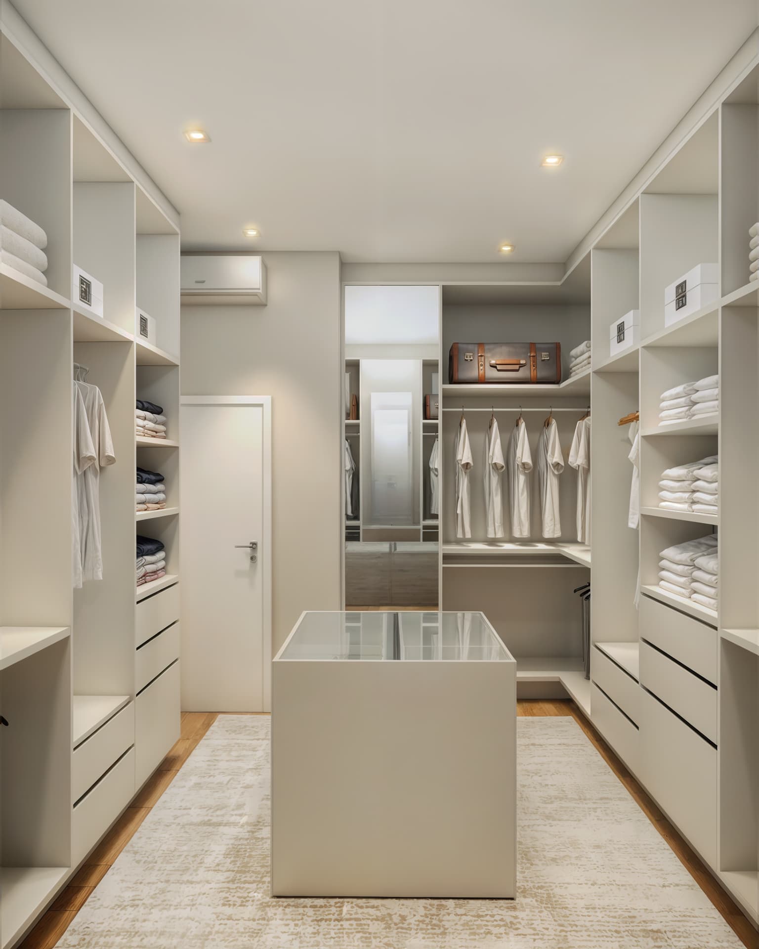 Closet com Espelho e Armário Branco - Italico Special Homes
