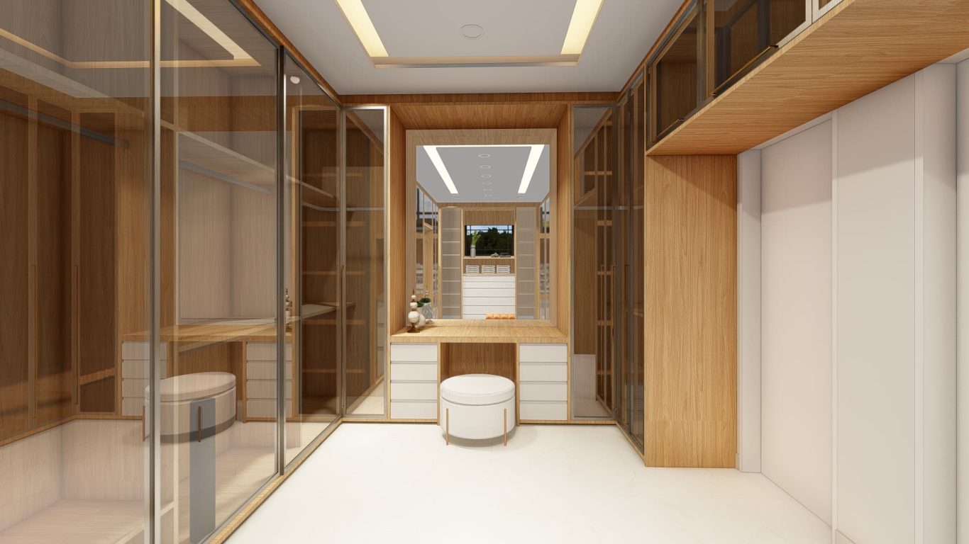 Closet Neoclássico com Vidros Espelhados