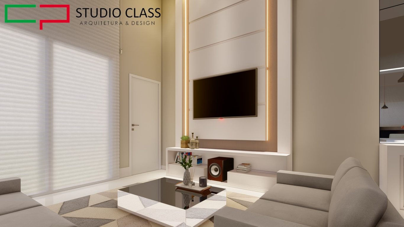 Sala Clara com Painel com Luz