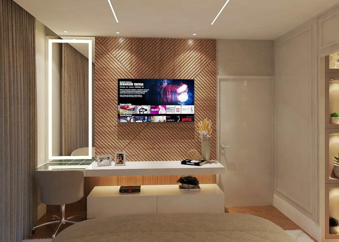 Suíte Neoclássica com Tons Claros