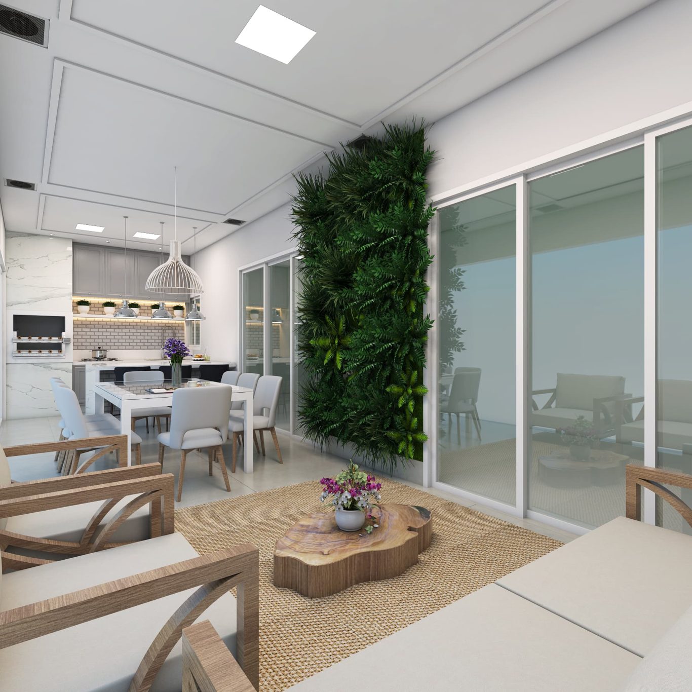 Área Gourmet com Decoração em Boiseries e Estilo Neoclássico