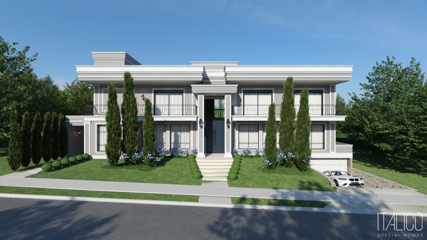 Arquiteto em Campinas – Casa Neoclássica em Terreno 18x40 no Condomínio Mont Blanc