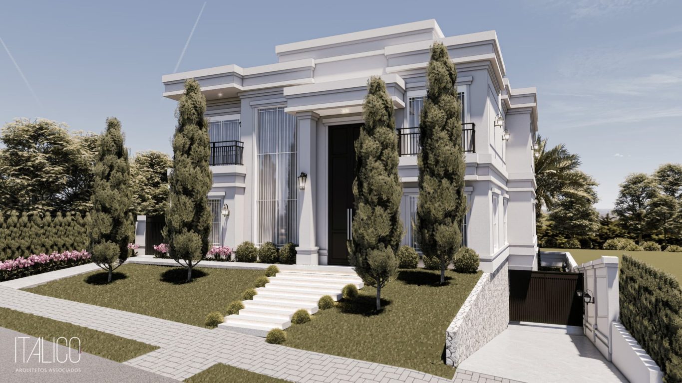 Casa no Mont Blanc Campinas – Projeto Estilo Neoclássico para Terreno 18x40