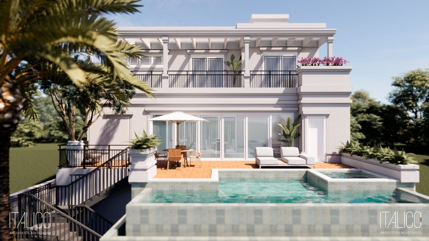 Casa no Mont Blanc Campinas – Projeto Estilo Neoclássico para Terreno 18x40