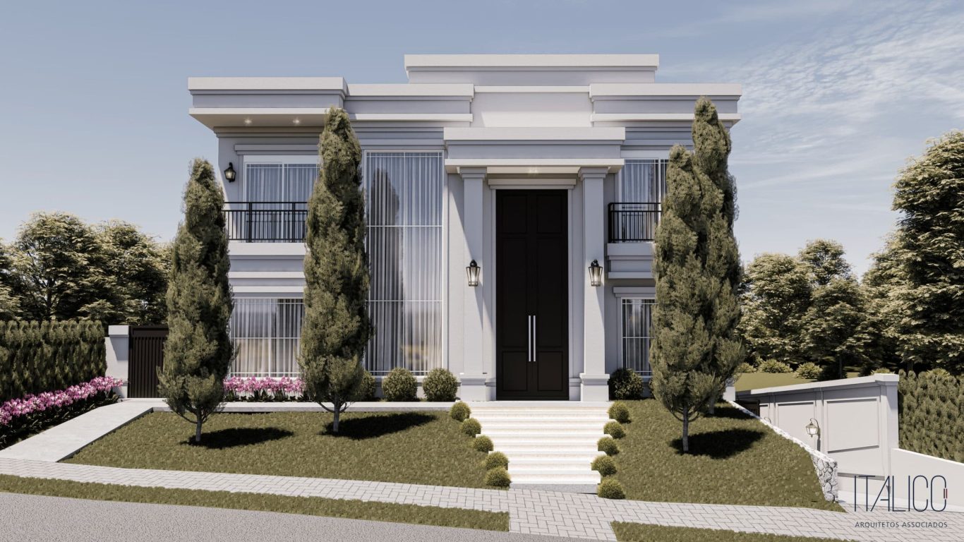 Casa no Mont Blanc Campinas – Projeto Estilo Neoclássico para Terreno 18x40