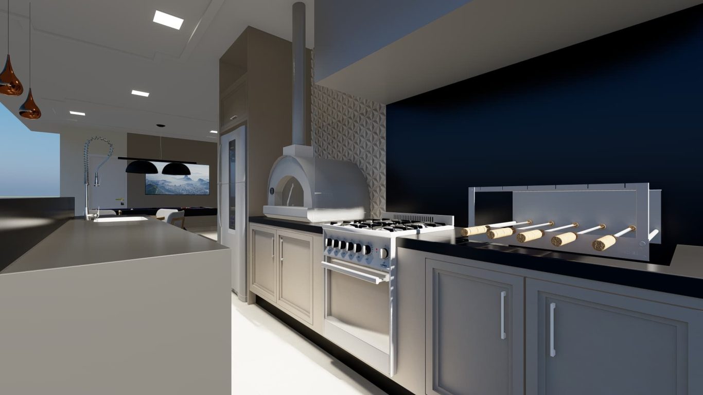 Decoração Elegante para Espaço Gourmet com Boiseries e Mármore