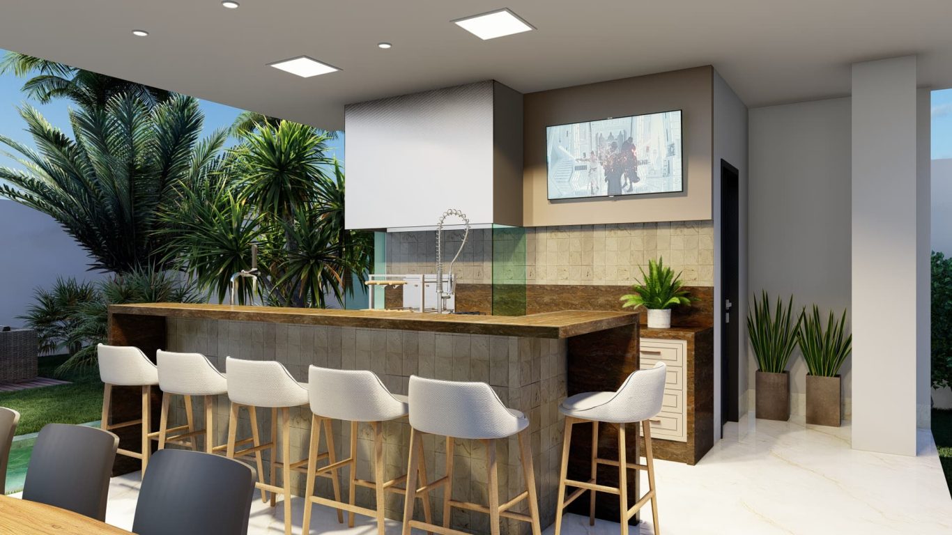 Espaço Gourmet com Detalhes e Bancada Refinada