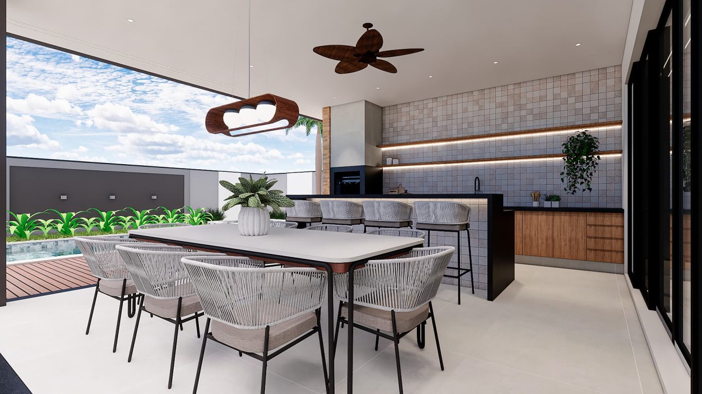 Espaço Gourmet Sofisticado Estilo Neoclássico