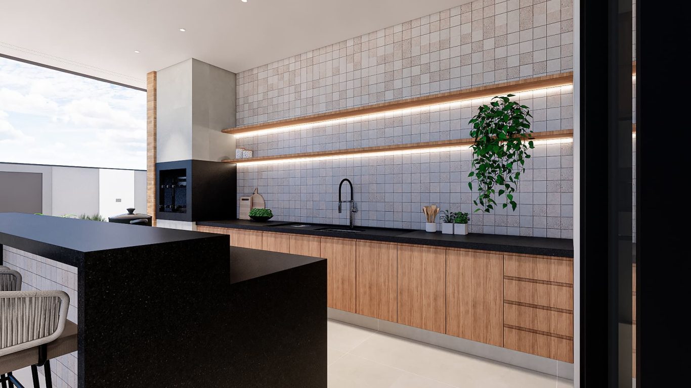 Espaço Gourmet Sofisticado Estilo Neoclássico