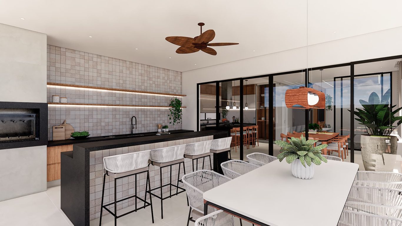 Espaço Gourmet Sofisticado Estilo Neoclássico