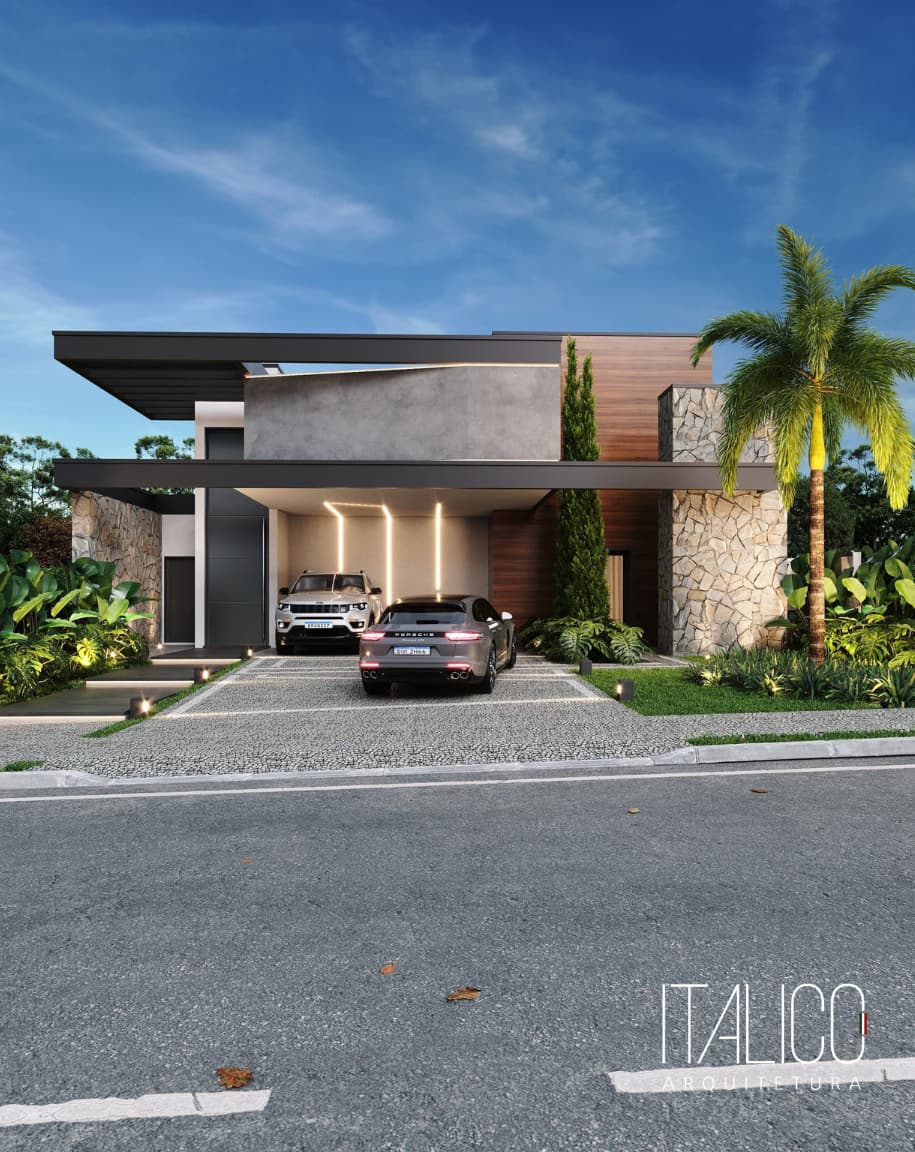 Casa com Fachada Contemporânea em Campinas – Alphaville Dom Pedro Zero, Lote de 500m²