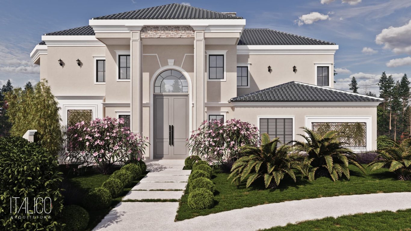 Projeto de Residência Neoclássica no Condomínio Mont Blanc – Terreno de 18x40m