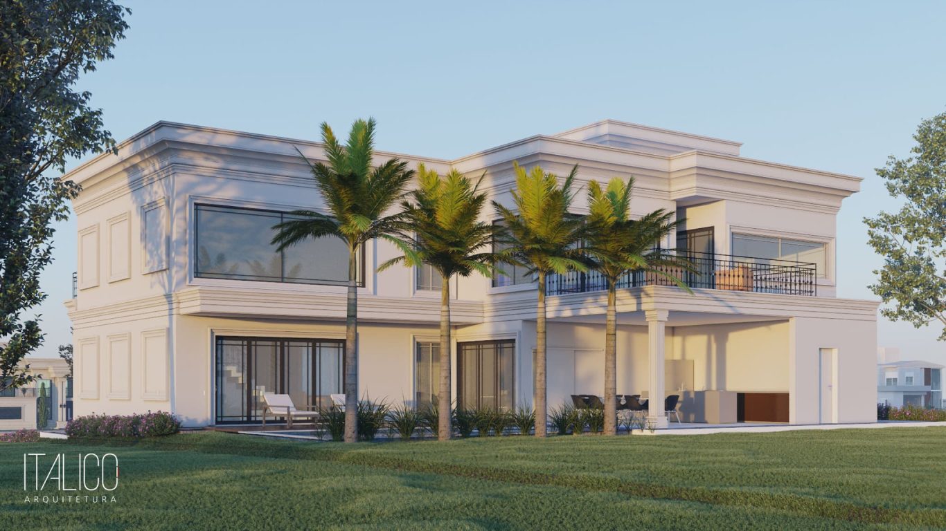 Residência 18x40 no Mont Blanc – Estilo Neoclássico por Arquiteto em Campinas