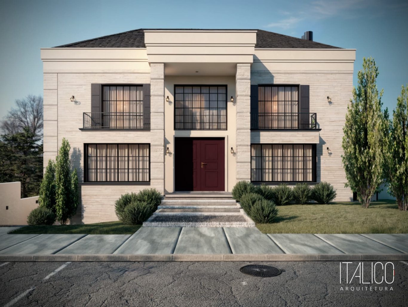 Residência com Fachada Rústica Sofisticada em Campinas