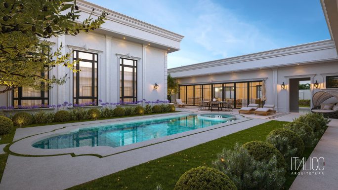 Residência de 700m² no Condomínio Ville Sainte Anne – Arquitetura Neoclássica