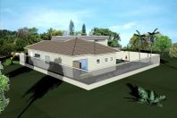 Projeto casa térrea condomínio casal buono limeira garagem subsolo arquiteto limeira telhado cerâmica clara terreno 20×25