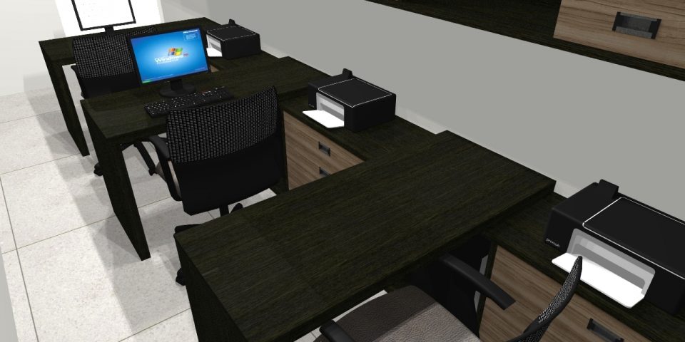 projeto moveis sala trabalho 03 estacoes arquitetura interiores corporativo decoração escritório