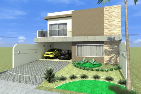 projeto planta arquitetura construção casa alto padrao 10×25 condomínio roland fachada reta quadrada arquiteto limeira